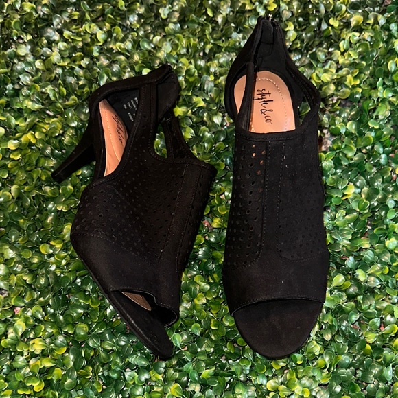 Style & Co. Shoes - Style & Co. Black Peep-Toe Heels